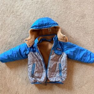 Patagonia Kids Blue and Gray Puffer Jacket